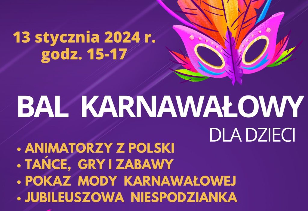 ZAPROSZENIE NA BAL KARNAWAŁOWY